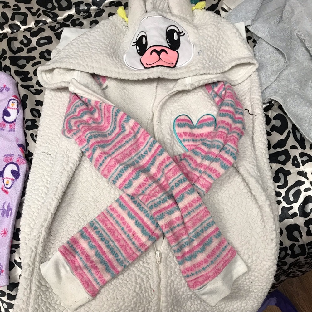 Llama pajamas w/hood